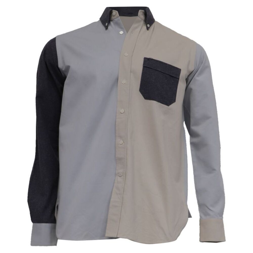Loewe Patchwork Oxford Shirt in Multicolor Cotton